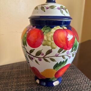 Biscotti Colorful Fruit Pattern Ceramic Jar